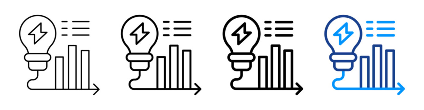 Energy Consumption Icon Different Style Outline Collection Set
