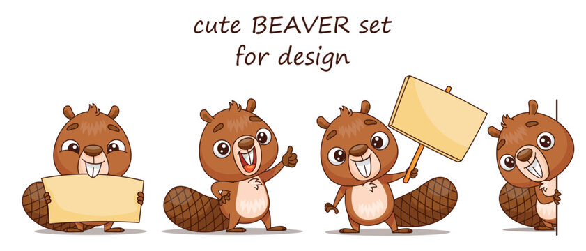 This charming beaver set showcases adorable designs that are ideal for a range of various creative projects