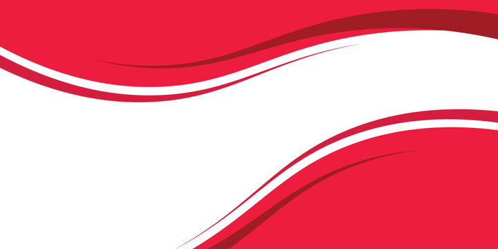 Creative abstract red background with fluid wave shapes and contemporary flat design style for business and web templates