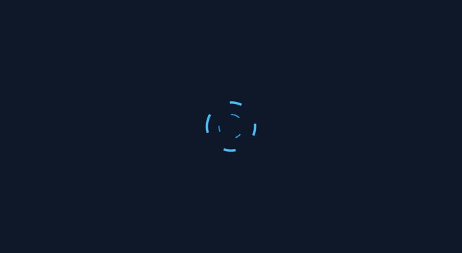 Blue circular loading spinner animation on dark minimalist animation
