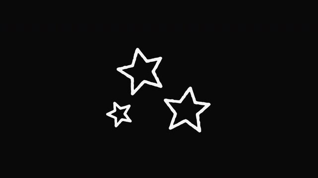 Three hand-drawn popping stars.