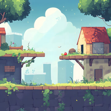 2d side scrolling game landscape