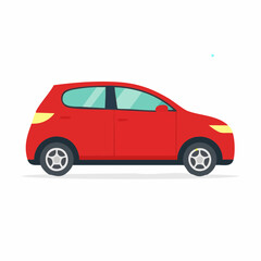 Fototapeta premium Red Hatchback Car Illustration