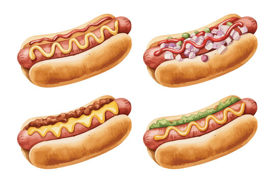 Hot Dog Watercolor Images – Browse 5,102 Stock Photos, Vectors