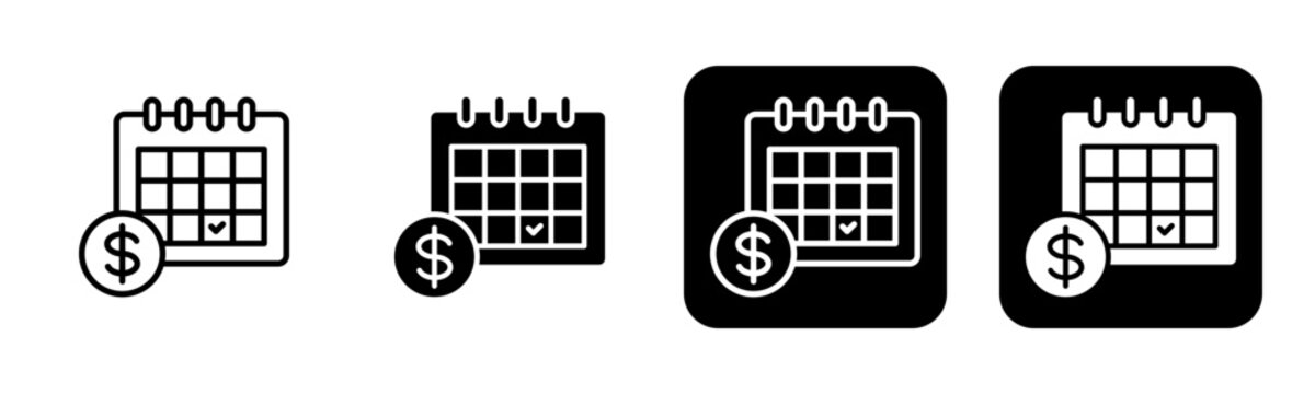 Payment  Icon Line and Black Fill Style Collection