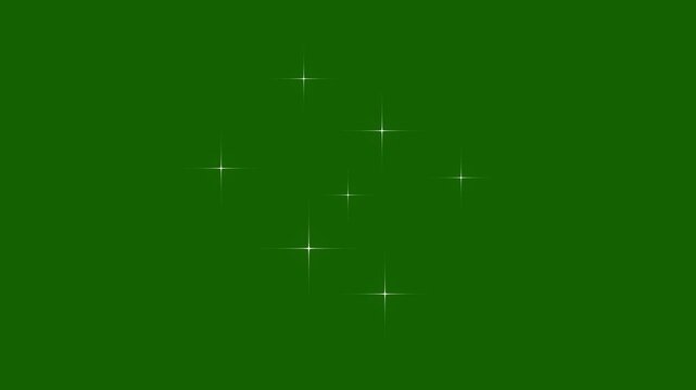 Blinking doodle cartoon retro stars sparkle animation, glowing twinkling night vector shine, seamless starry background 4K loop video. 4k Animation