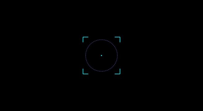 Digital hud target reticle overlay for futuristic sci-fi ui animation