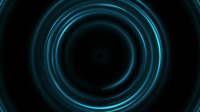 Blue glowing circle shapes expanding and shrinking animation on black background