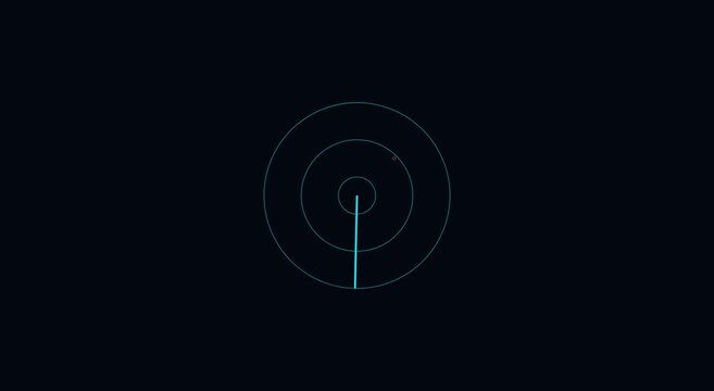 Digital radar screen scanning interface with target detection animation