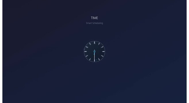 Digital time clock animation for smart scheduling and business animation