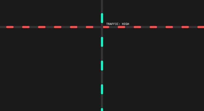 Digital traffic alert interface for network data monitoring animation