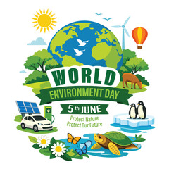 Fototapeta premium 4073 World Environment Day Nature Protection Poster