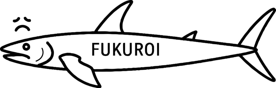 Long thin fish character with sad expression