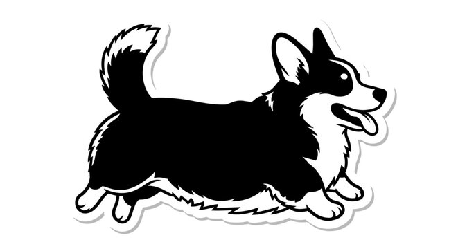 Black and white corgi dog 1.