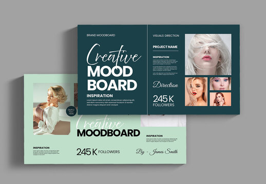 Minimal Fashion Mood Board Template Creative Branding Layout
