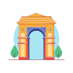 Fototapeta premium Stylized Illustration of India Gate