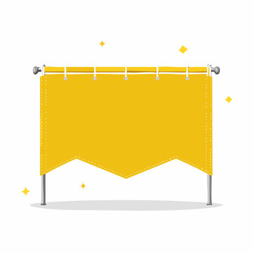 Blank Yellow Banner with Grommets and Support Poles