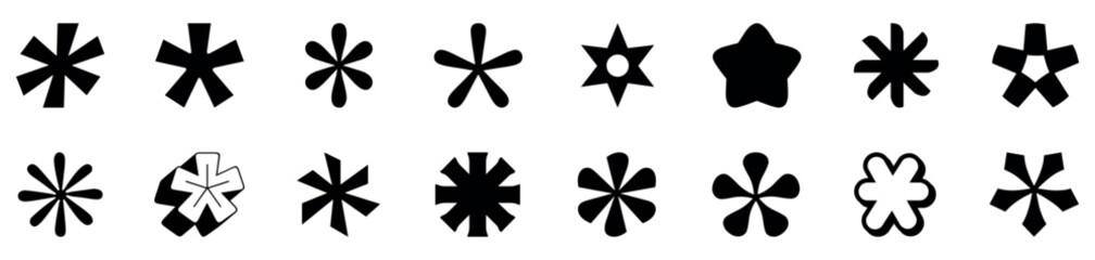 Obraz premium Set of Black Asterisk Symbols