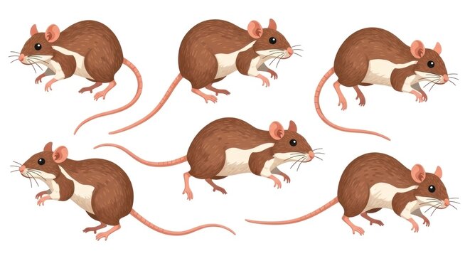 Brown Mice in Motion Sequence.