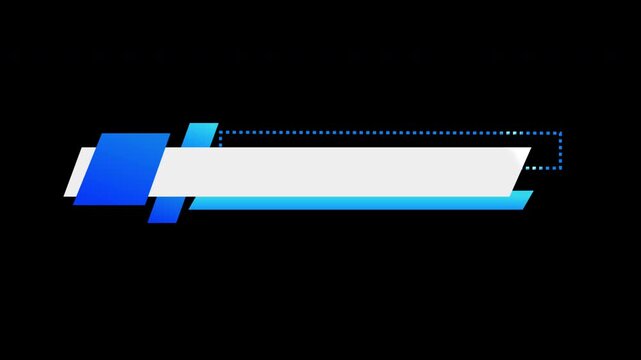 4K Futuristic lower third banner on black background. Modern lower third animation for Broadcast, Games, TV news, Headline, and News channels. Dynamic design lower third animation.