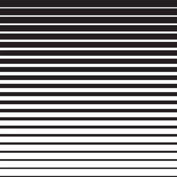 Gradient lines seamless pattern. horizontal black stripes, parallel white lines from thick to thin. Vector Pattern with gradient effect. Template for backgrounds and stylized textures. EPS10.