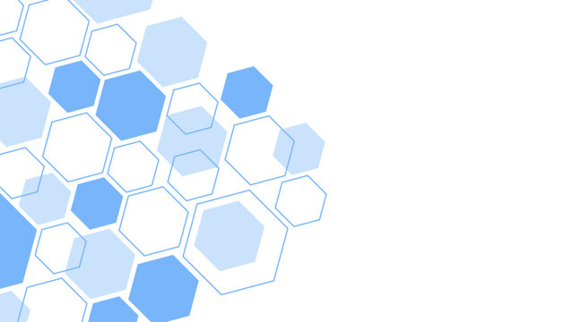Abstract blue hexagon shape for frame illustration design
