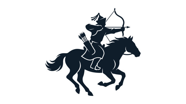 Sagittarius zodiac sign archer on horse.
