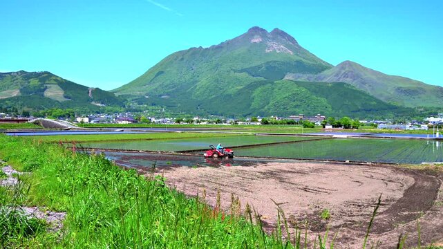 由布岳_「豊後富士」とも称される美しい双耳峰（東峰・西峰）を持つ、湯布院のシンボル的な山