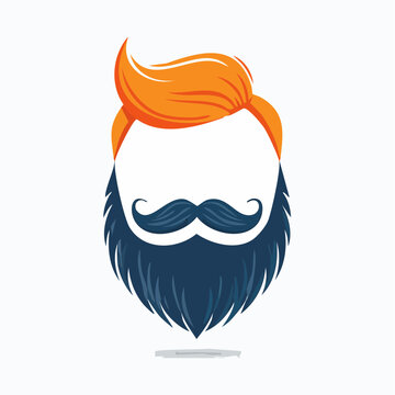 Stylized Illustration of a Man's Beard and Mustache