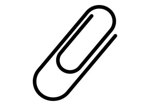 クリップアイコン　ゼムクリップ　書類　シンプル　フラットデザイン　ベクターイラスト