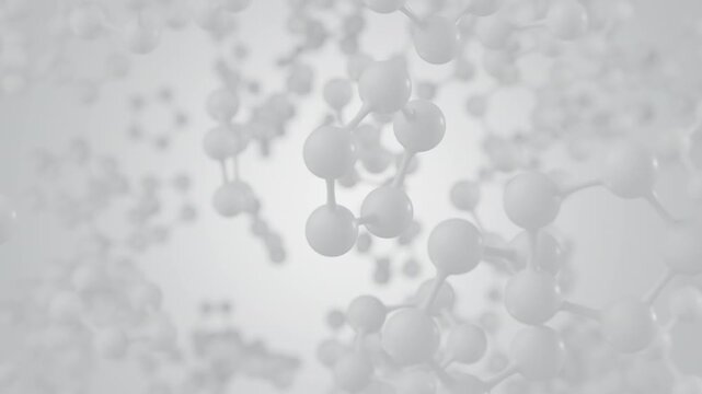 Abstract white molecular structures on white background. 3D render of atomic bonds for scientific research, biotechnology, medical innovation, pharmaceutical development, and chemical engineering