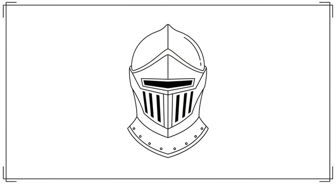 Medieval Knight Helmet Icon Outline Vector Illustration
