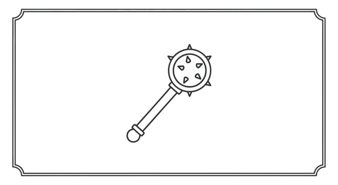 Medieval Mace Weapon Icon, Outline Vector Illustration
