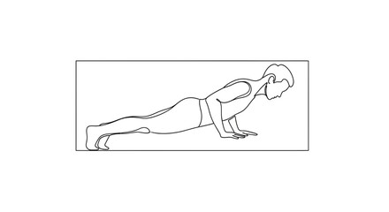 Fototapeta premium Man Doing Push-ups Exercise, Fitness Silhouette, Athletic Bodybuilding Workout