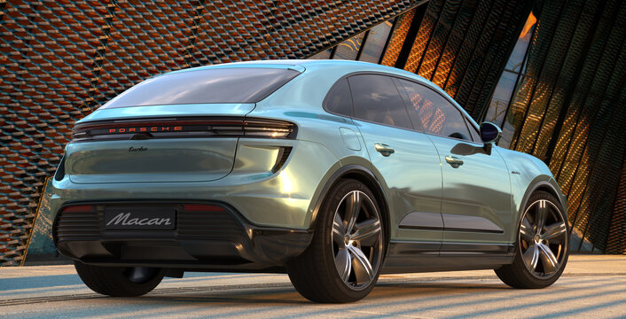  Porsche Macan Electric SUV-Illustrative editorial	