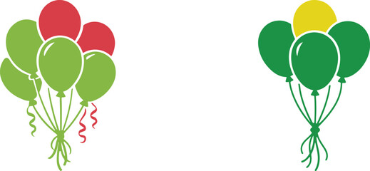 Obraz premium Balloon vector icon set in flat minimalist style, festive party clipart design..