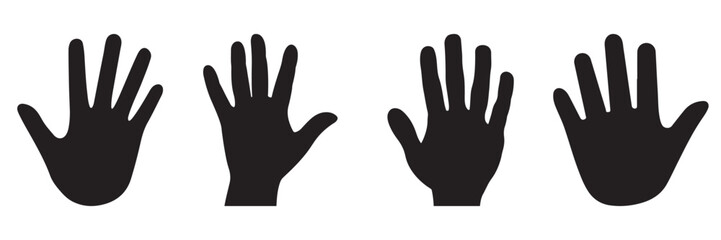 Obraz premium Stop Hand Icon Vector Open Palm Warning Gesture Safety Control Symbol Isolated on White Background