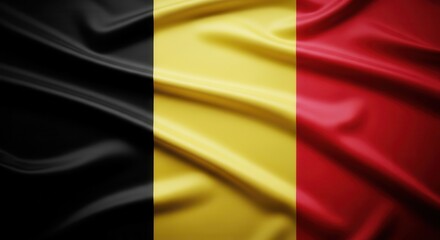 Obraz premium Belgian flag fabric with flowing folds and vibrant colors