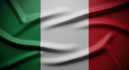Obraz premium Italian flag fabric with green white and red stripes