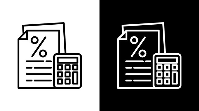 Tax White Icon Set Design