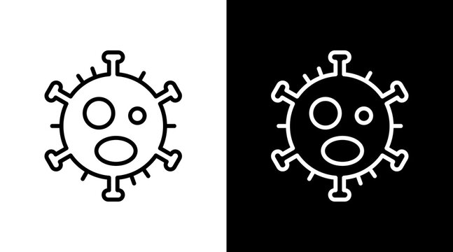Virus White Icon Set Design