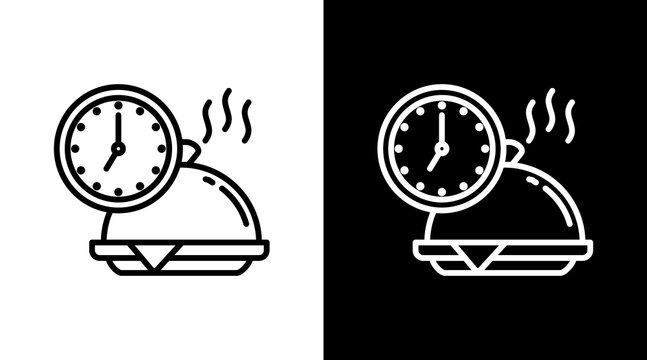 Dinner White Icon Set Design