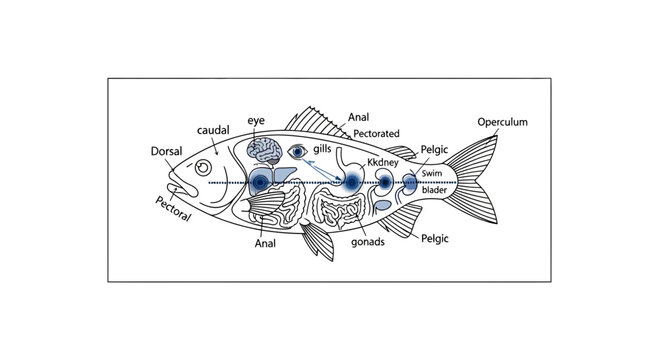 Fish Anatomy Diagram: Internal Organs and External Features Labeled