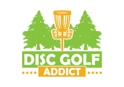 Disc golf t shirt design vector logo sport addict