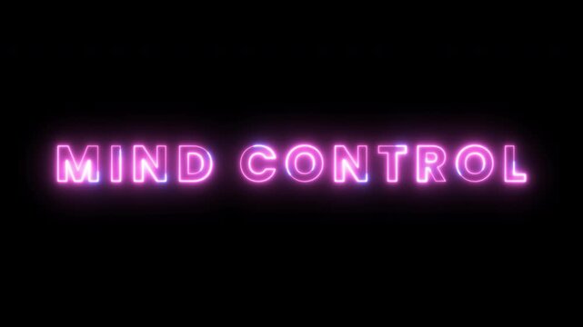 Mind Control Neon Electric Signal Text Alpha Channel 4K Video