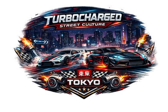 turbocharged street racing, Tokyo streets, JDM culture, street racing, turbo cars, neon Tokyo, tuner culture, japanese automotive, drift culture, underground racing, sports cars, Tokyo nightlife, modi
