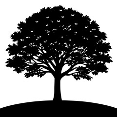 Fototapeta premium Realistic ancient lone tree in green meadow svg