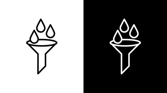 Water Filter White Icon Set Design