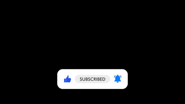 Subscribe and Reminder Button Animation. Animated subscribe button on Transparent background. Full HD. 4K