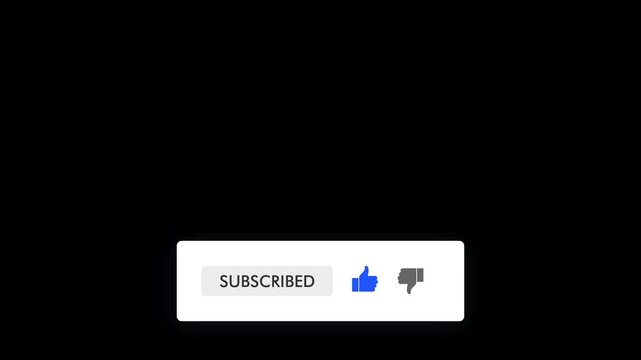 Subscribe and Reminder Button Animation. Animated subscribe button on Transparent background. Full HD. 4K
